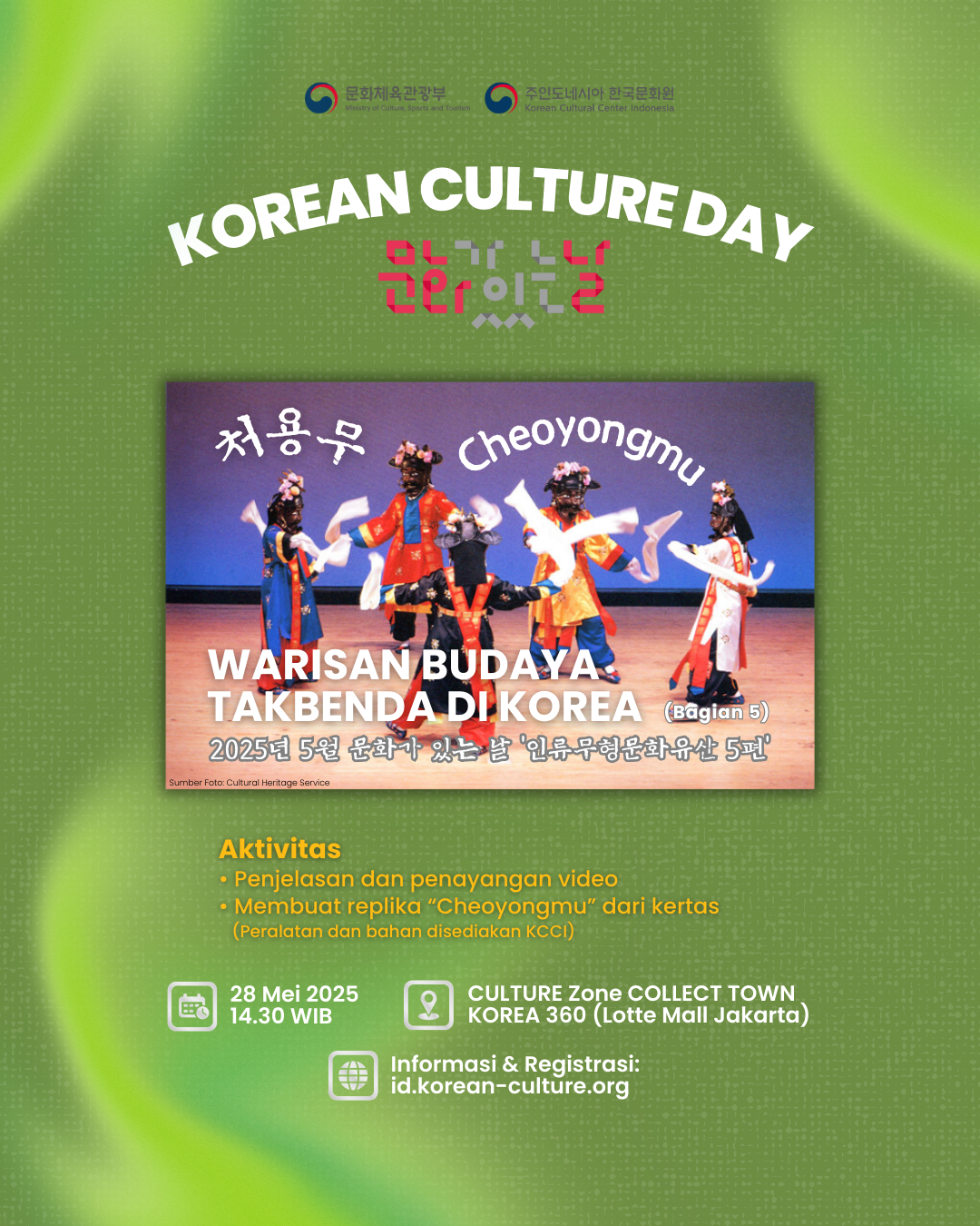 Korean Culture Day (Mei 2025) ‘Warisan Budaya Takbenda di Korea Bagian 5 - Cheoyongmu'