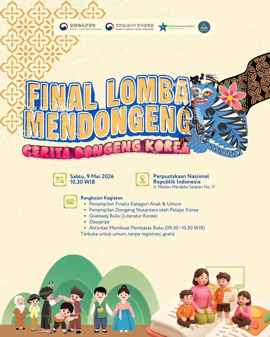 Poster Final Lomba Mendongeng, Cerita Dongeng Korea