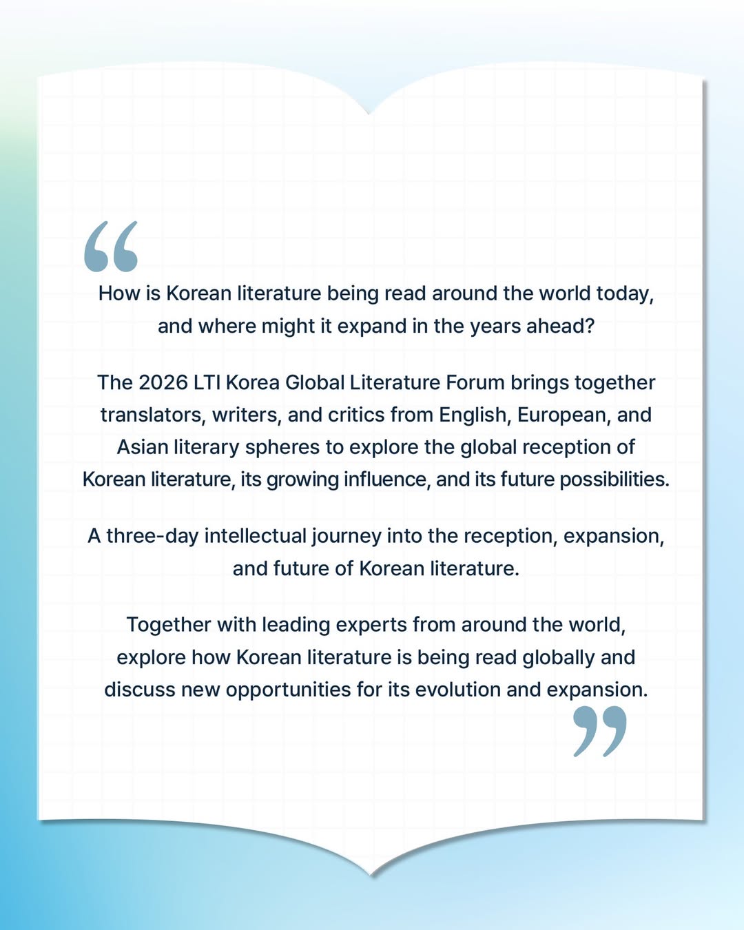 2026 LTI Korea Global Literature Forum