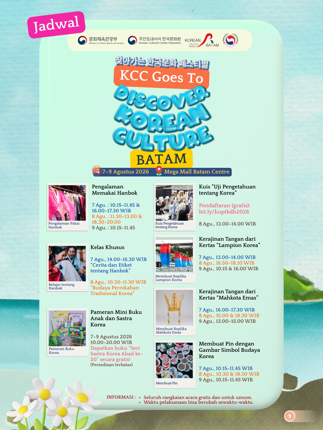 Jadwal KCC Goes To Discover Korean Culture Batam