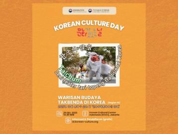Korean Culture Day (Oktober 2025) 'Warisan Budaya Takbenda di Korea (Bagian 10)'